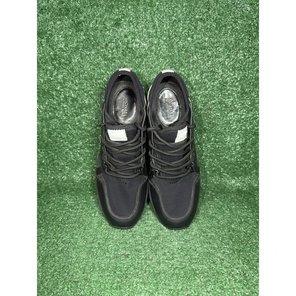 Michael Kors Shoes Womens Size 6 Liv Wedge Black Leather Comfort Sneakers